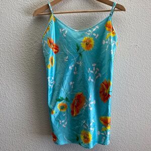 Vintage Victoria's Secret Floral Nightgown Nightie Blue Medium 100% Polyester